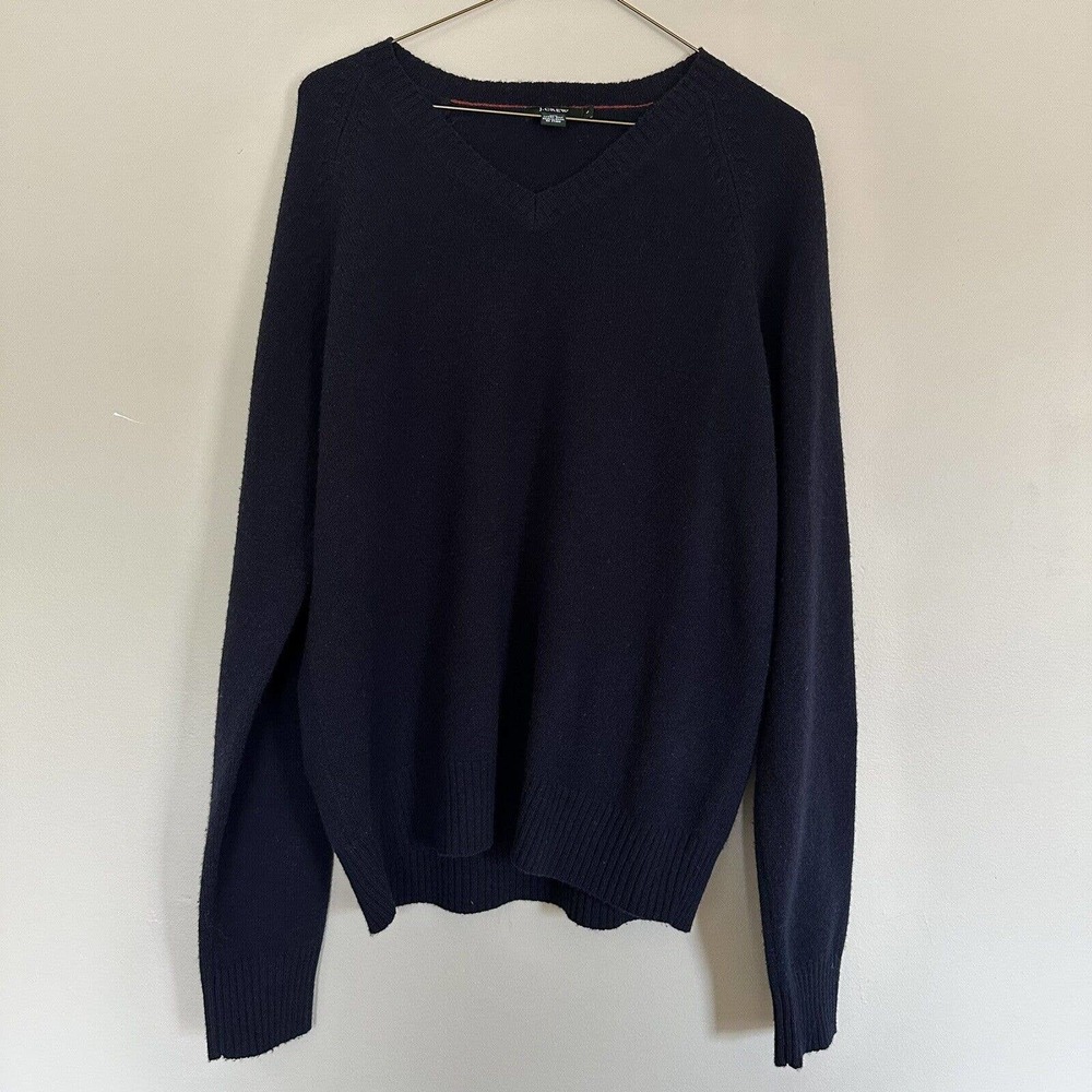 j crew wool sweater Navy Size L 100% Lambs Wool